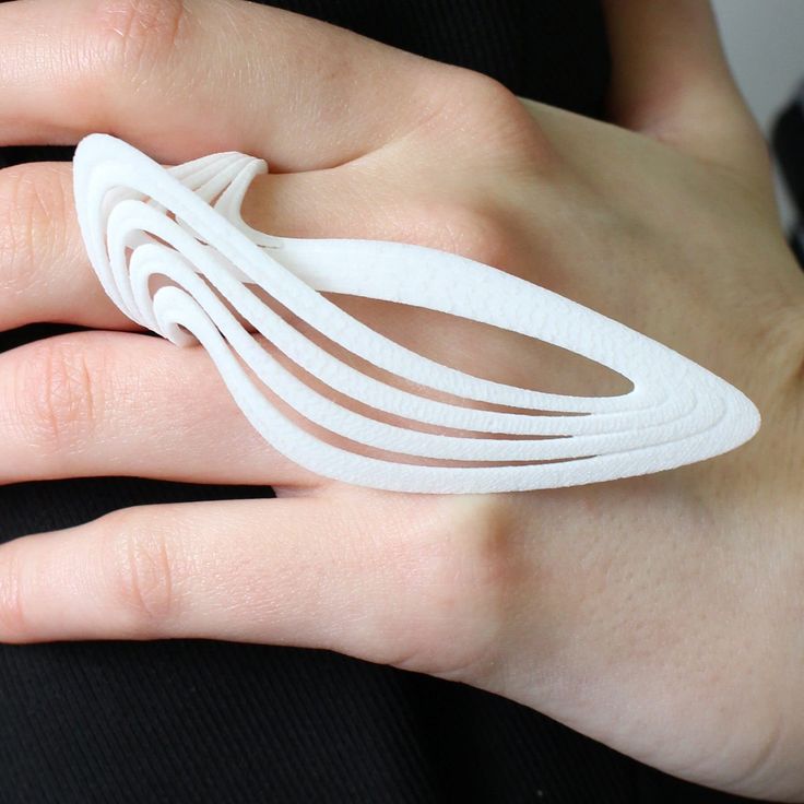 Twist Ring Collection Modern White Rings For Gifts, Modern Adjustable White Rings, Modern White Adjustable Rings, Modern White Adjustable Ring, Modern White Open Ring, Modern White Stackable Promise Rings, Unique White Open Ring, 3d Printed Ring, Computational Design