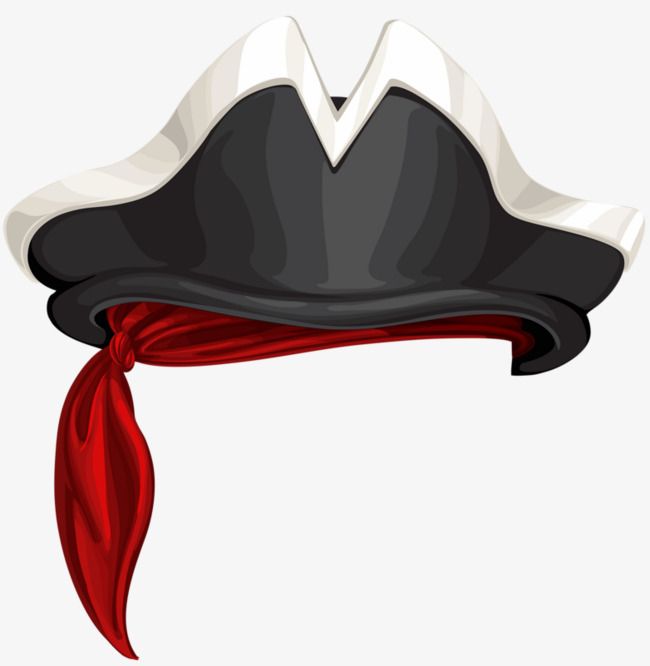 a pirate hat with a red scarf on it's head, transparent png