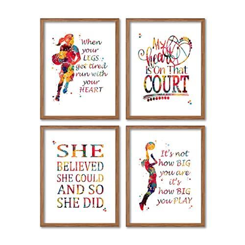 four framed art prints with different sayings on them