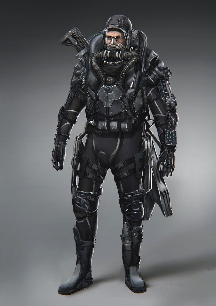 an image of a man dressed in black armor and gas mask standing with his hands on his hips