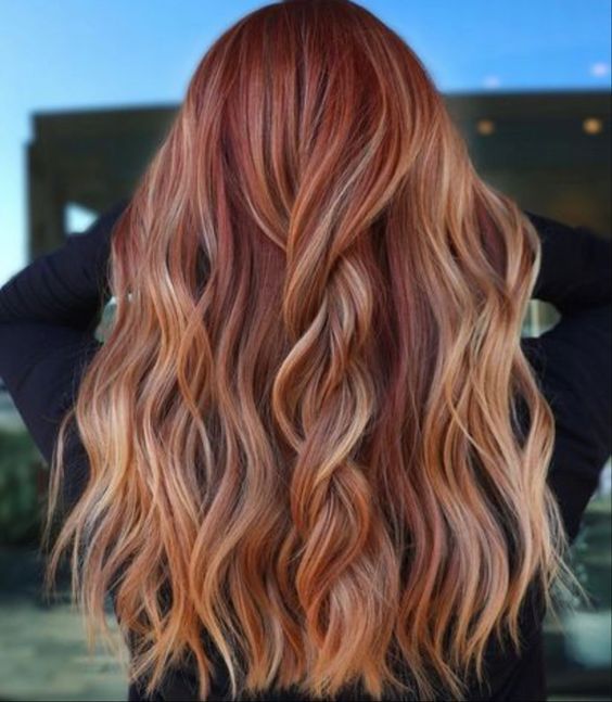 Blond Highlights In Red Hair, Cowboy Copper Hair With Blonde Balayage, Red And Blonde Bayalage, 2 Toned Red Hair, Cowboy Copper Balayage With Blonde, Cowboy Copper And Blonde Hair, Blond And Copper Hair, Cowboy Copper With Highlights, Balayage Hair Ginger