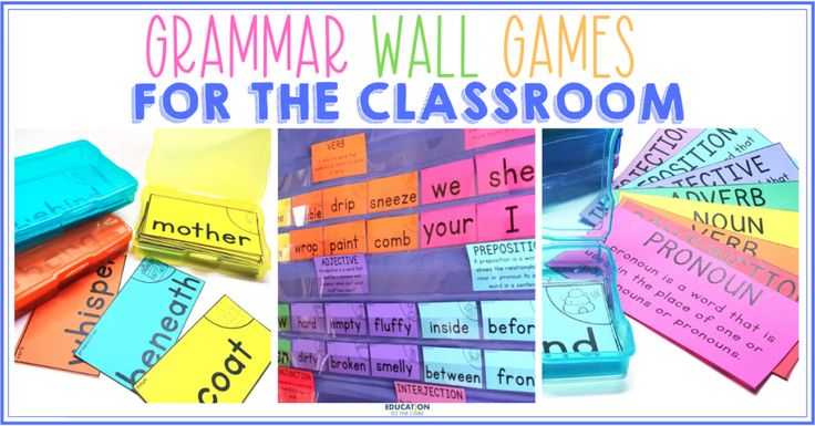 several different pictures with words on them and the words for the classroom written in blue