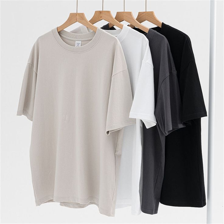 Men's Cotton Dropped Sleeve Round Neck T-Shirt - vanci.co Round Neck T Shirts For Men, Black And White Tshirt, Closet Basics, Cut Off Shirt, Plain T Shirts, Ideas Videos, Mens Fashion Wear, Basic T Shirts, Future Style