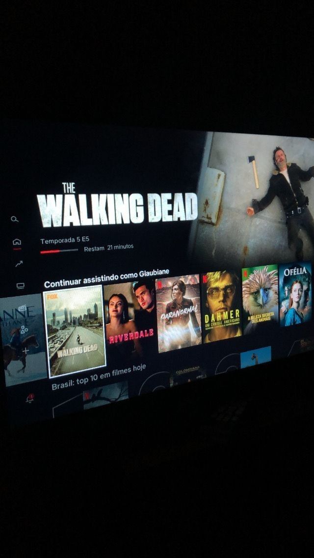 a television screen with the walking dead on it