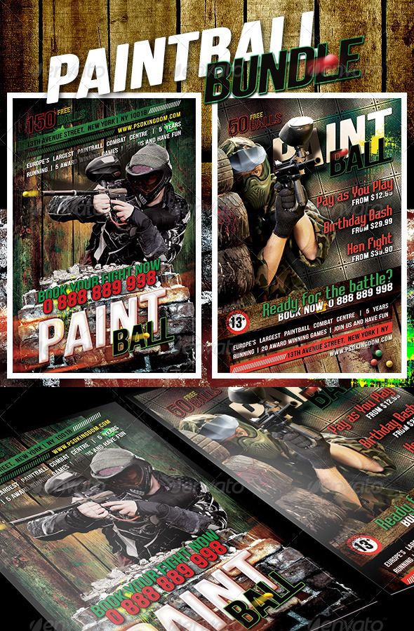 an image of paintball flyer and poster template