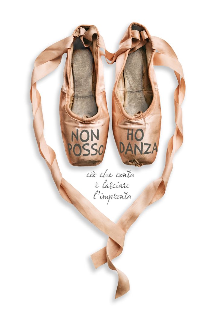 a pair of ballet shoes tied to a heart with the words no possonzo on it