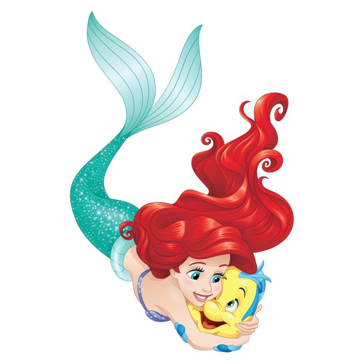 the little mermaid is holding a fish