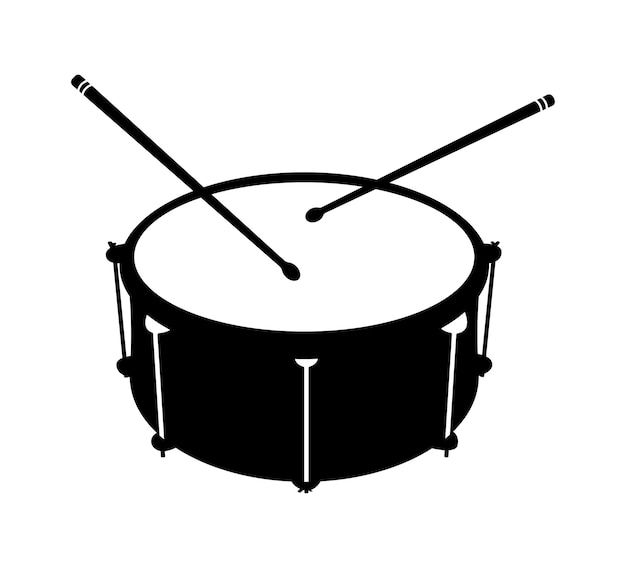 a black and white image of two sticks on top of a snarel drum