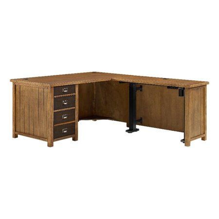 an l - shaped desk with two drawers on each side