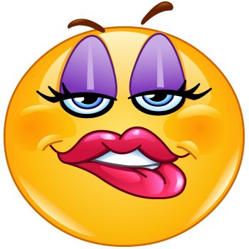 an emoticive smiley face is shown on the facebook page, with purple eyes and pink lips