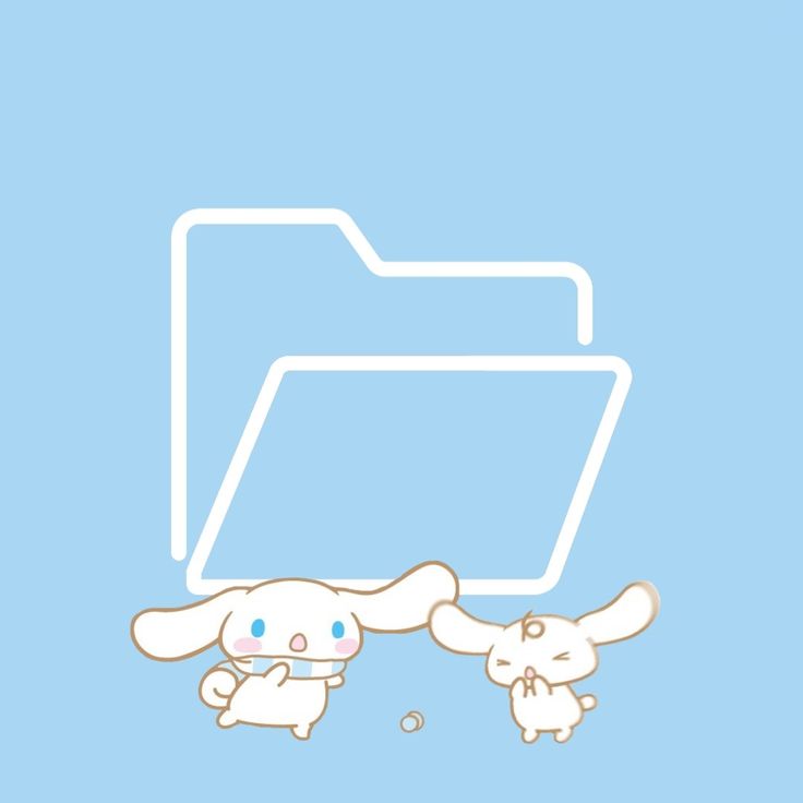 an image of two rabbits playing with each other in front of a file folder illustration