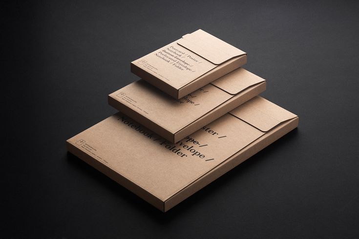 three brown envelopes stacked on top of each other