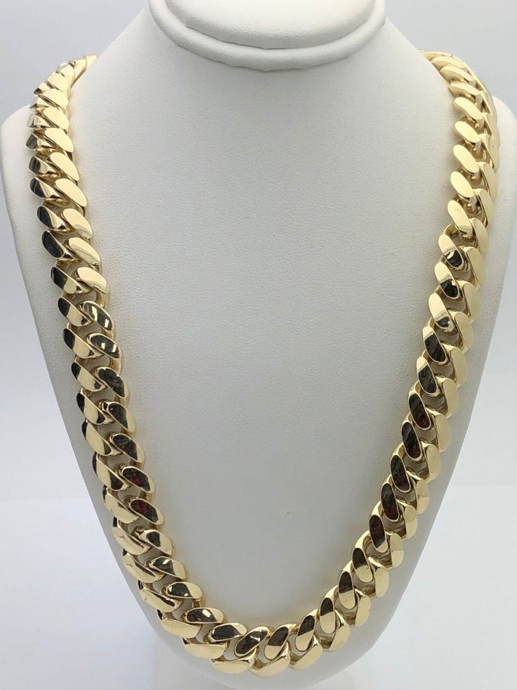 Men's Solid Heavy 10k Yellow Gold Miami Cuban Chain Necklace 24" 12.5mm - 229.9g Home About Us Shipping Returns Contact Us Click Here Manufacturers of Fine Jewelry Since 1976 100% Genuine Real Gold! Buy with confidence! Emailed Certificate of Authenticity Free Shipping Free Returns 100% Money Back Guarantee Fast Response Best Prices on the Web Menu Home About Us Shipping Returns Categories Necklaces Chains Charms and Pendants Bracelets and Anklets Earrings Rings Watches 22k/24k Jewelry Other Jewelry Other Men's Solid Heavy 10k Yellow Gold Miami Cuban Chain Necklace 24" 12.5mm - 229.9 grams 100% Satisfaction Guaranteed Lowest Prices on eBay Free Shipping within the U.S. Free 30 Day Returns Free Gift Box Any questions?Contact Us > Categories Necklaces Chains Charms and Pendants Bracelets and Real Gold Chains, Cuban Chain Necklace, Miami Cuban Link Chain, Miami Cuban Link, 14k Yellow Gold Necklace, Cuban Link Chain Necklaces, Necklace Ideas, Solid Gold Necklace, Miami Cuban