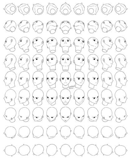 an image of various faces drawn in one line, each with different shapes and sizes