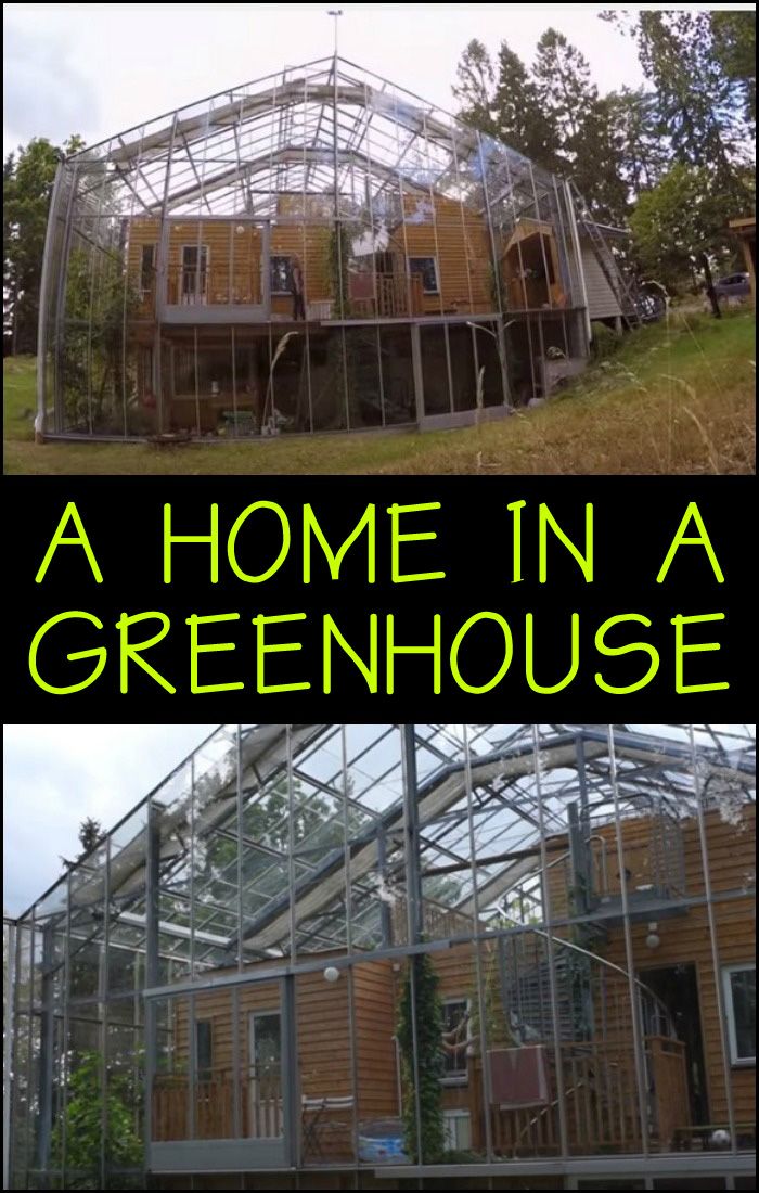 two pictures with the words a home in a greenhouse