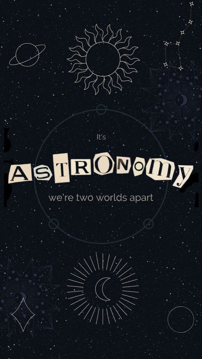 the astronomy poster is shown in black and white