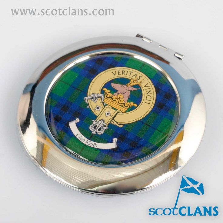 Keith Clan Crest and Tartan Compact. worldwide shipping available Mirror Compact, Tartan Kilt, Powder Box, Scottish Clans, Scottish Tartans, Compact Mirror, Kilt, Online Retail, Scotch