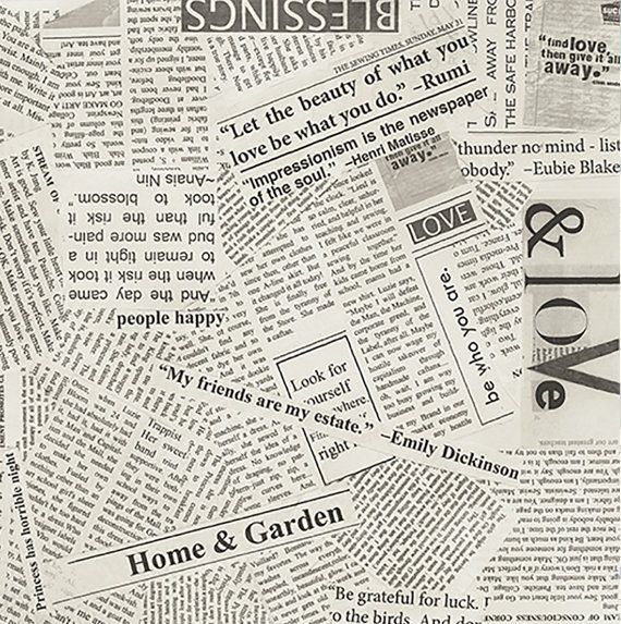 newspaper paper with the words home and garden printed on it in multiple different font styles