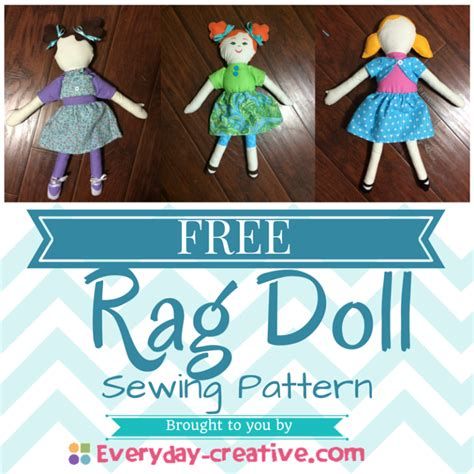 free rag doll sewing pattern for every day creative