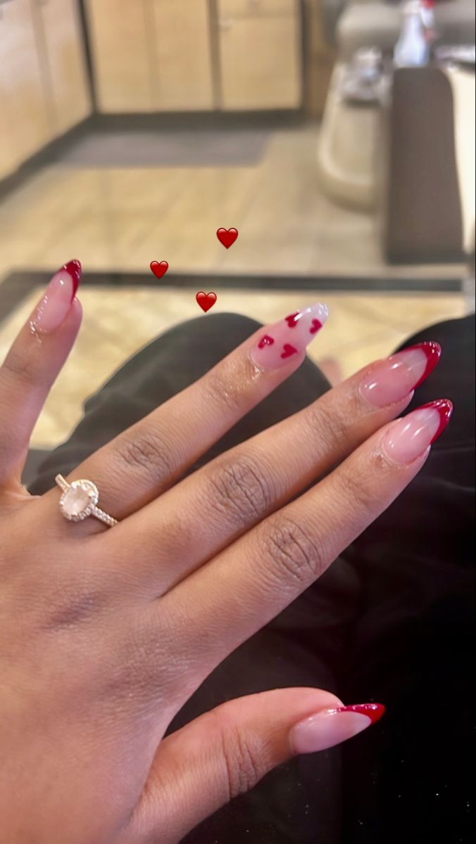 Cute Red Nails, February Nails, Nail Designs Valentines, Simple Acrylic Nails, Classy Acrylic Nails, Acrylic Nails Coffin Short, Heart Nails, Pretty Acrylic Nails, Valentine's Day Nails