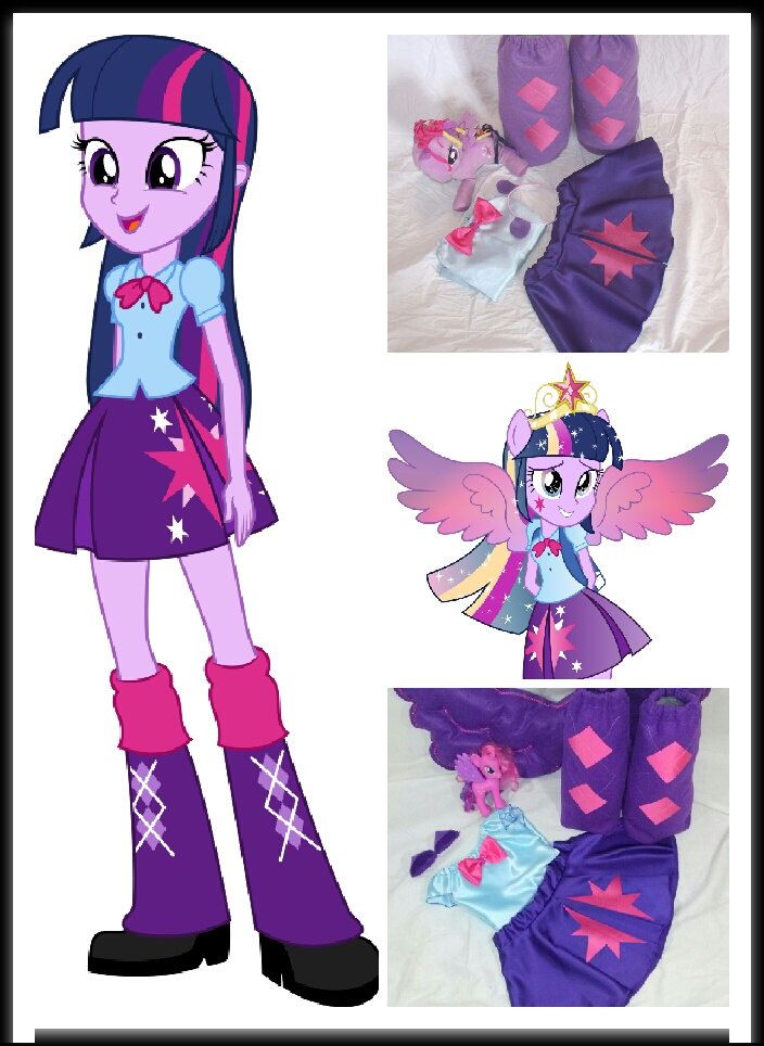 three pictures of different outfits and shoes for little pony ponies, including boots with stars on them