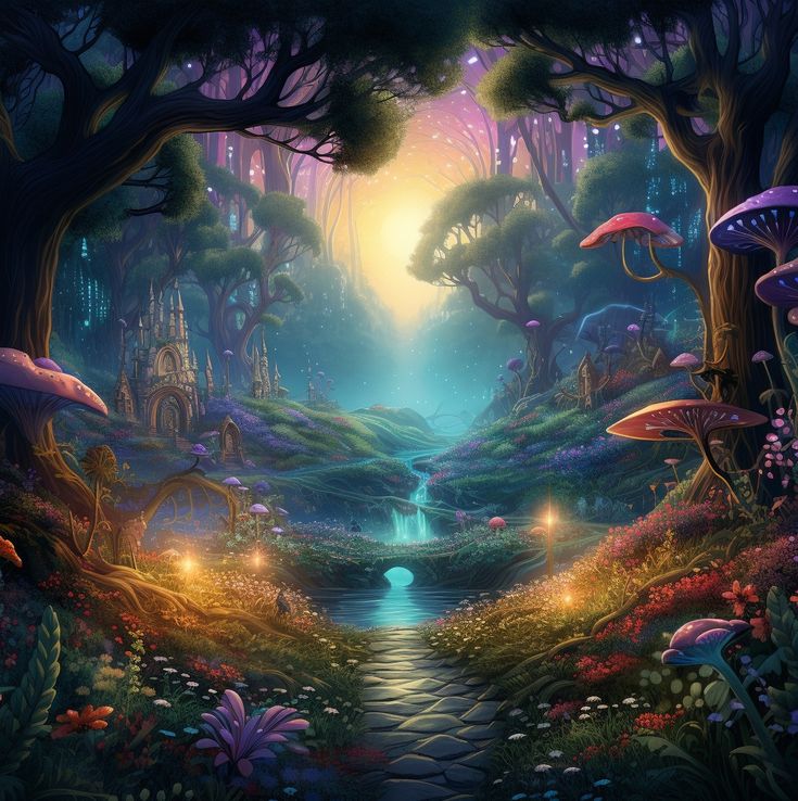 an image of a fantasy forest scene