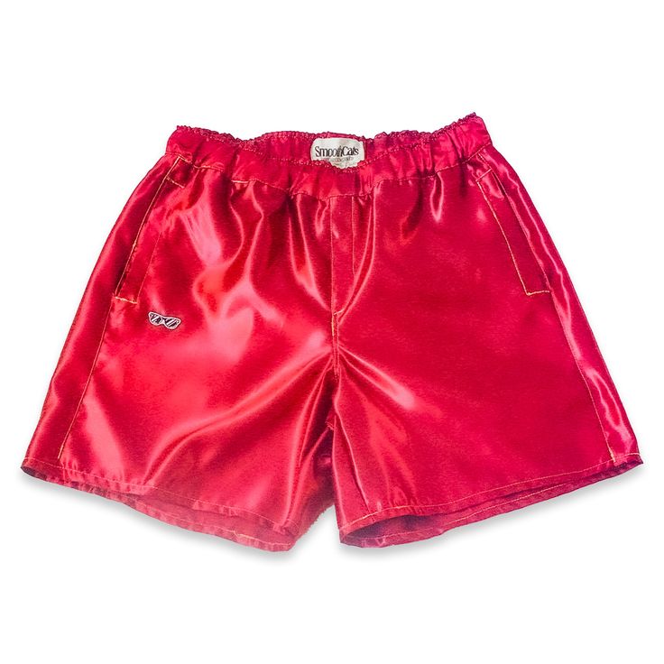 Featuring our iconic sunglasses logo, these Silky Smooth Shorts are like nothing you've ever experienced before! Hand made with luxurious silk, they're sure to turn heads with their vibrant red wine color. With their elastic band and front and back pockets, you'll be ready to take on beach days, summer nights, and workouts with ease. Live life in style and comfort! Iconic Sunglasses, Sunglasses Logo, Wine Color, On Beach, Wine Colored, Beach Days, Summer Nights, Vibrant Red, Above The Knee