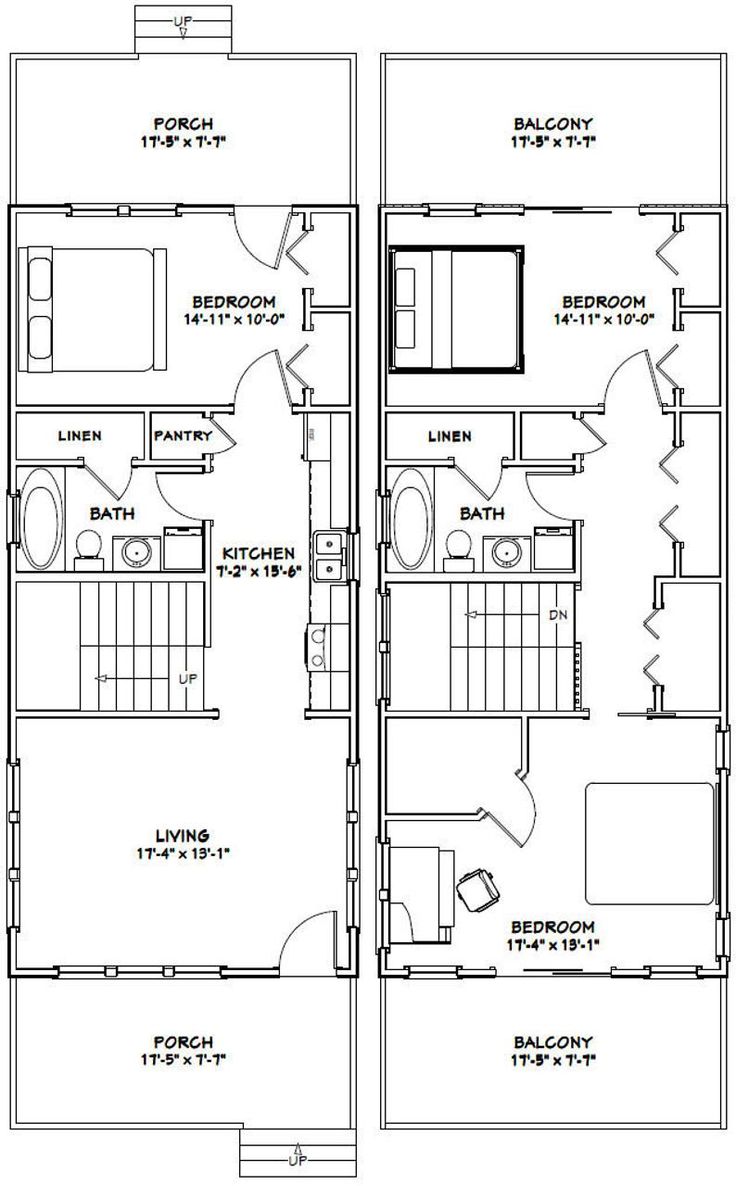 two story house plans with one bedroom and living room