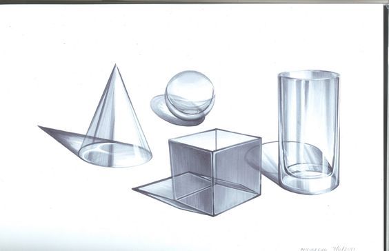 three dimensional objects are shown on a white background