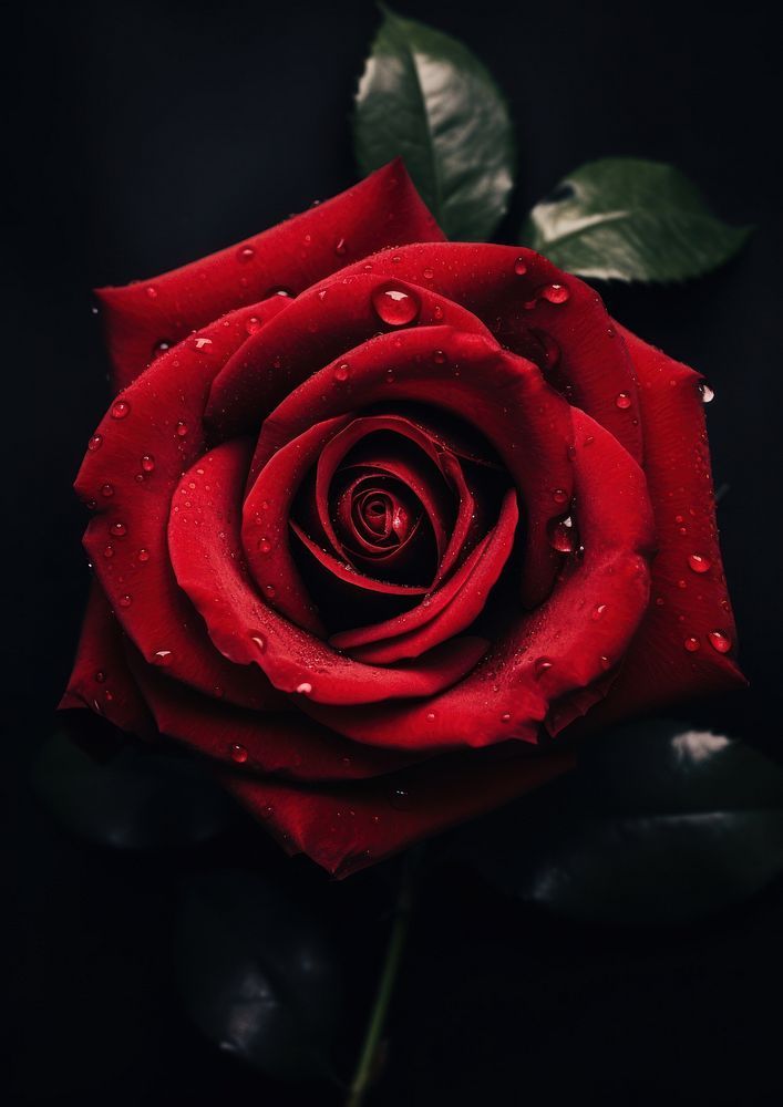 a red rose with water droplets on it