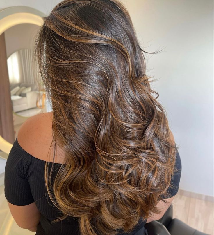 Balayage Hair Caramel, Highlights Curly Hair, Brown Hair Looks, Brown Hair Inspo, Hair Color Streaks, Brunette Hair With Highlights, Hairstyles For Layered Hair, Hair Done, Brown Hair Balayage