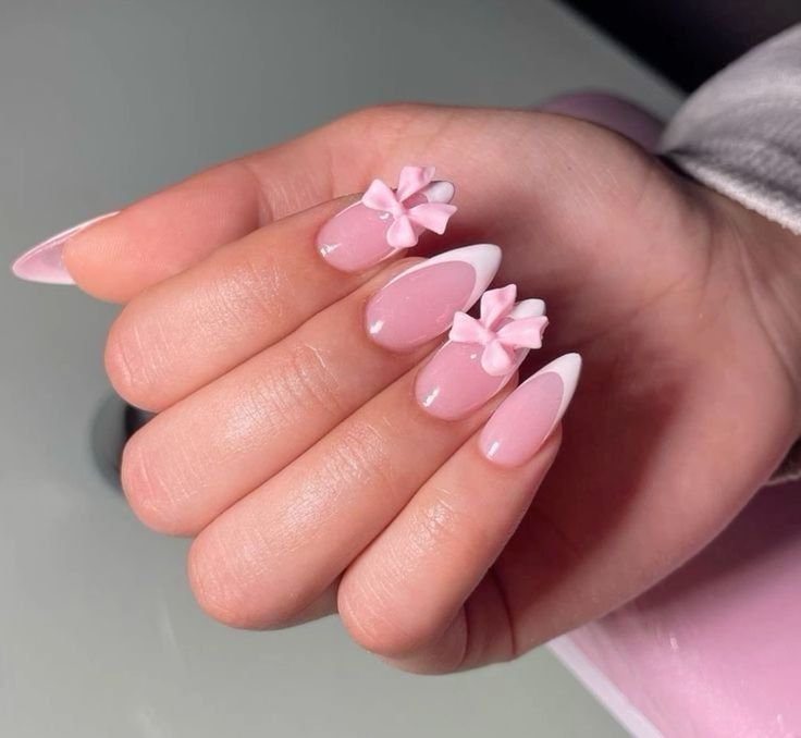 #fashion #pinkcore #coquette #2000sfashion #2000saesthetics #girlblogger #coquetteaesthetic #dollettecore #princess #moots #f4follow #Sanrio #aesthetic #justgirlythings #justagirl Nails White French Tip, Hope Nails, Nails White French, Almond Nails Pink, Nails Medium Almond, Pink Press On Nails, Fake Nails White, Sanrio Aesthetic, Nails Glossy