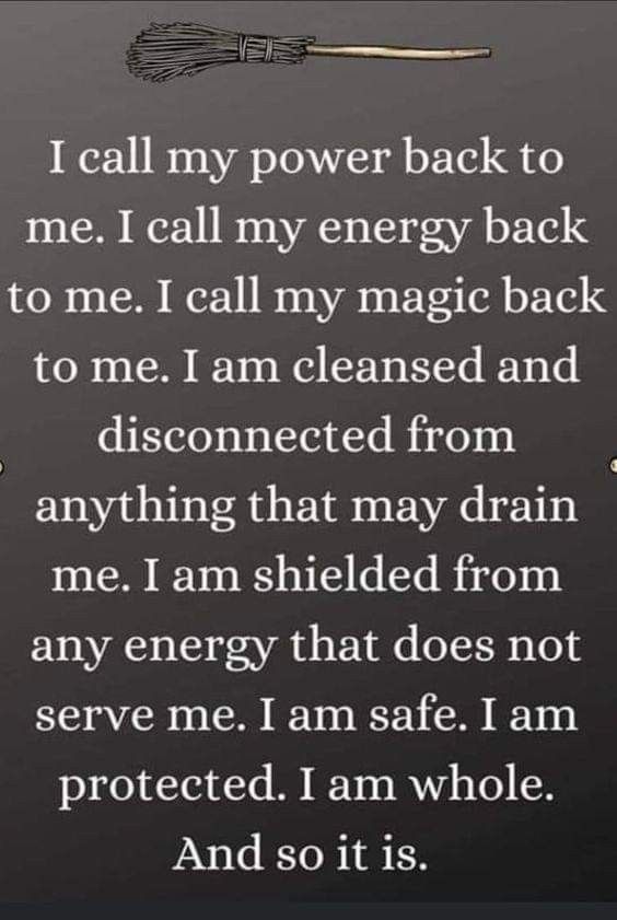 I Call My Power Back, Daglig Motivation, Spirituality Affirmations, Witch Quotes, Power Back, Witch Spirituality, Magic Spell Book, Wiccan Spell Book, Energy Healing Spirituality