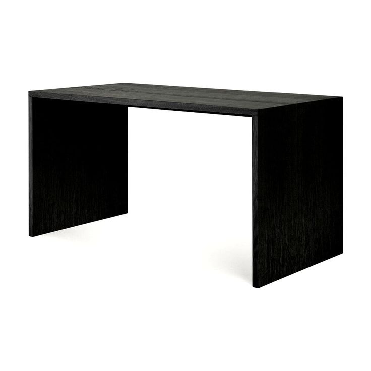 a black desk with a white background