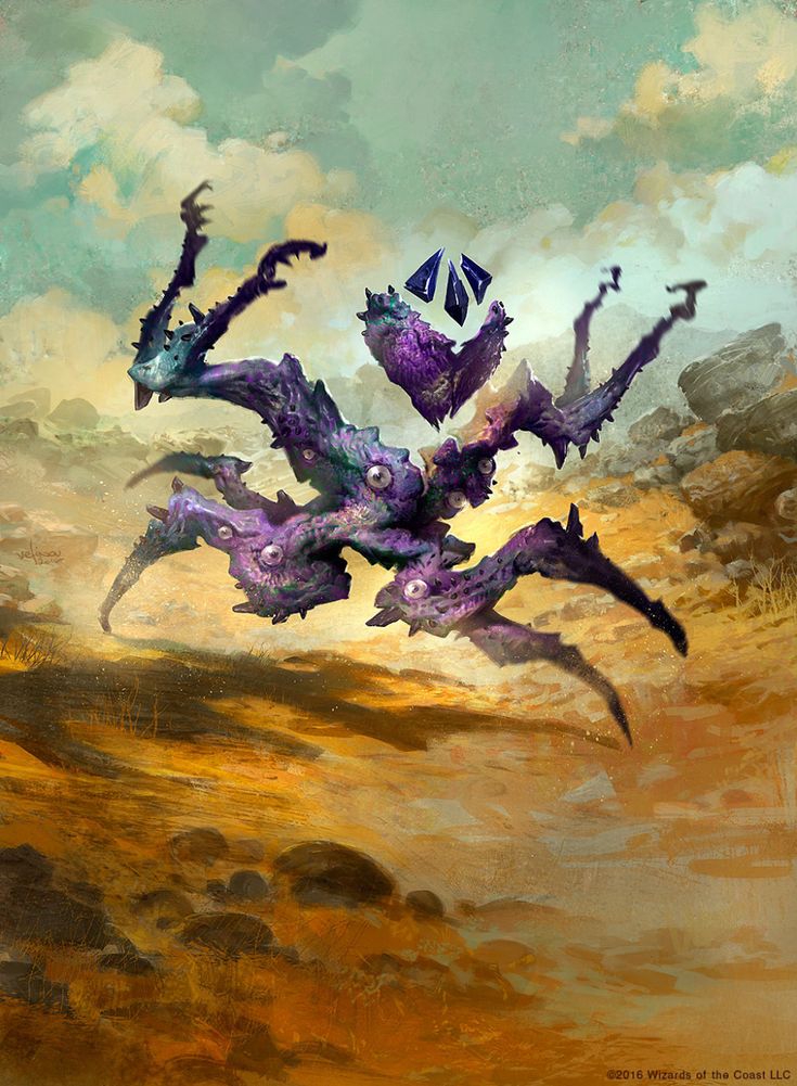 a painting of some kind of creature flying through the air with it's legs spread out