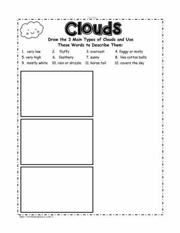 the cloud worksheet for students to learn how to write and use it in their classroom