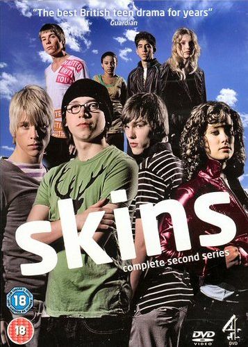 the dvd cover for skins, which features an image of young men and women