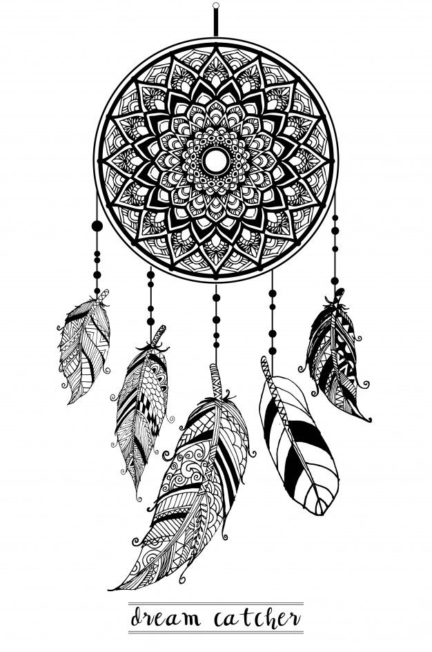 an image of a dream catcher with feathers