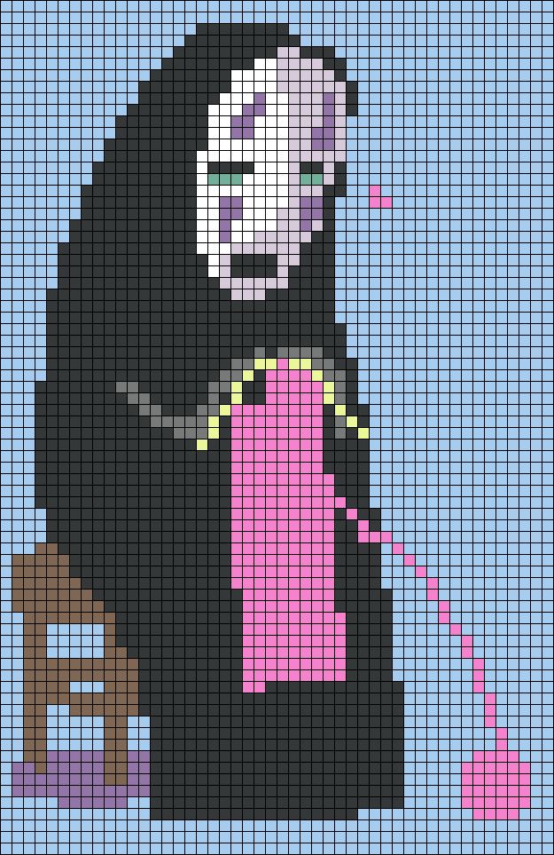 a cross stitch pattern with a black cat holding a pink object