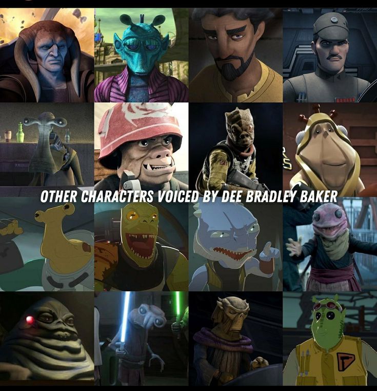 the characters voice by de bradley baker in star wars animated series, which is based on cartoon characters