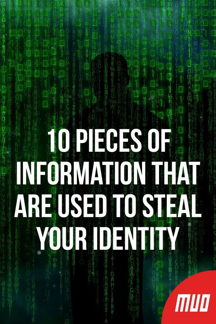 a man standing in front of a green background with the words 10 pieces of information that are used to steal your identity