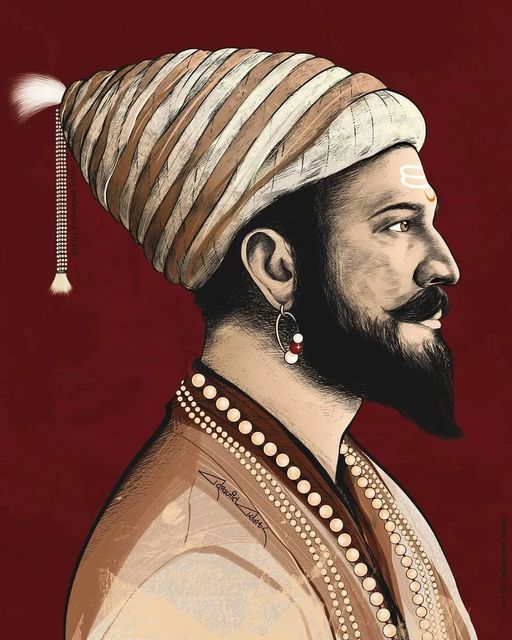 a painting of a man wearing a turban and tassels on his head