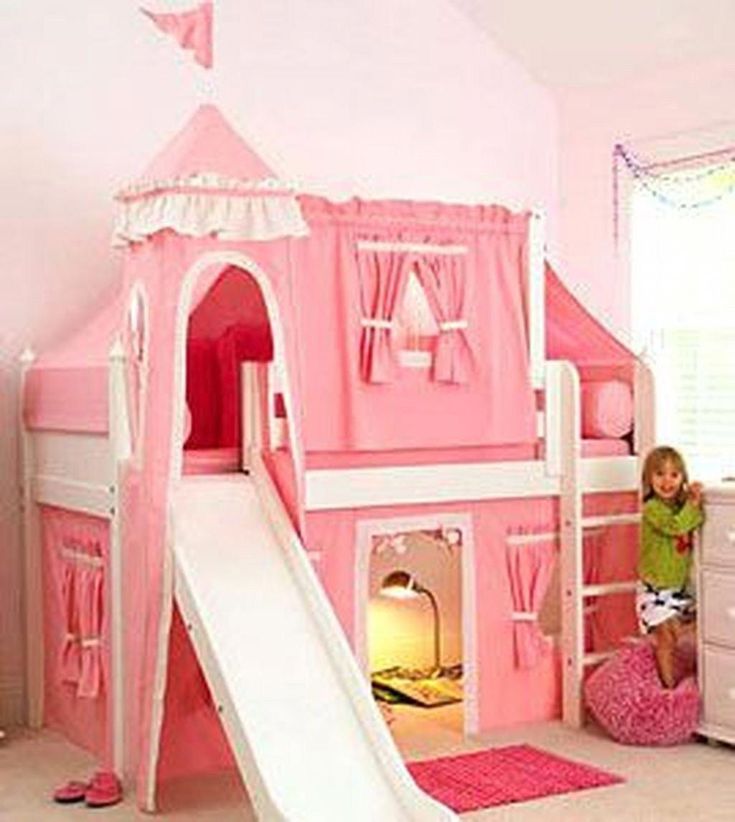 This unique photo is genuinely a striking style procedure. #adultbunkbeds Princess Bunk Beds, Princess Castle Bed, Girls Furniture, Castle Bed, Modern Bunk Beds, Bunk Bed With Slide, Low Loft Beds, Bunk Beds With Stairs, Princess Bedroom