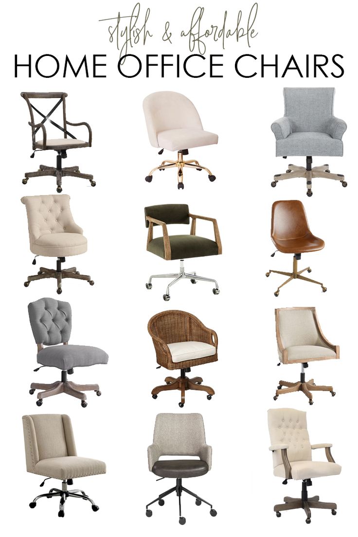 an image of office chairs with different styles and colors for the home office chair collection