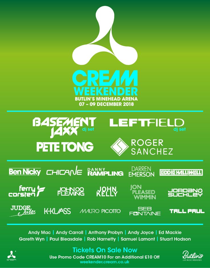 an event poster for the cream music festival