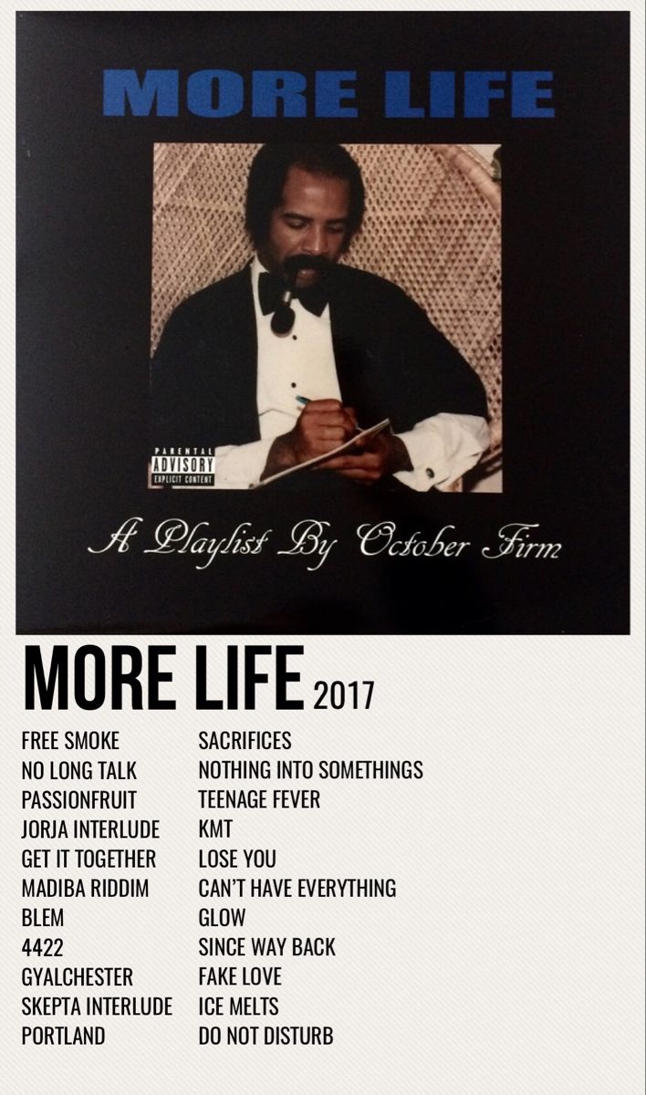 a poster with the words more life written in blue and black on it, along with an image of a man wearing a tuxedo