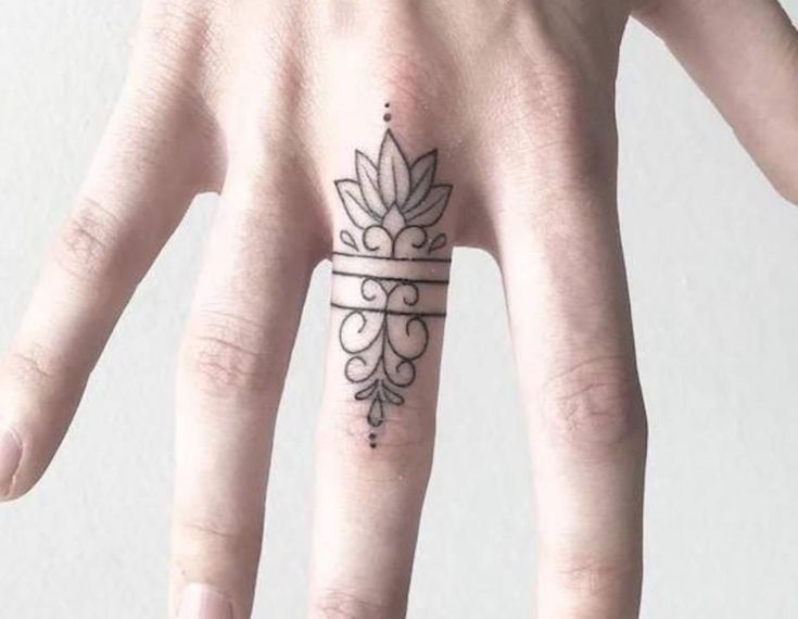 a person's hand with a small tattoo on it