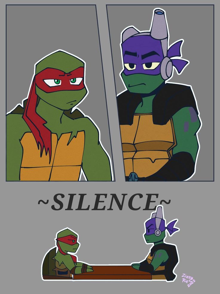 an image of teenage mutant turtles in different colors and sizes, with the caption's description below