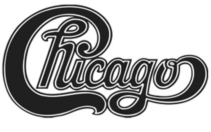 the chicago logo in black and white, with the word chicago on it's left side