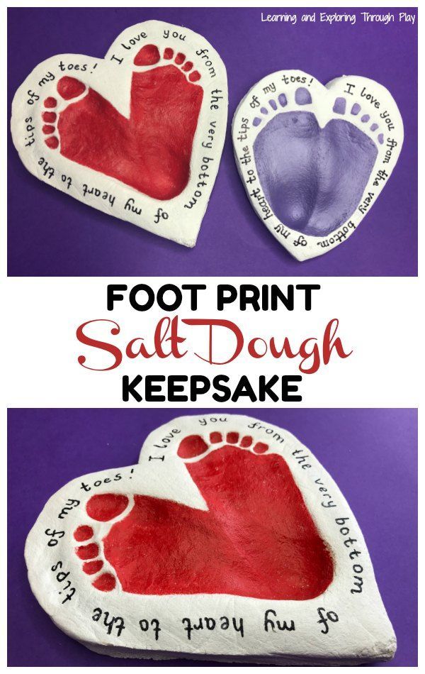 two heart shaped stepping stones with the words foot print sale dough keepsake